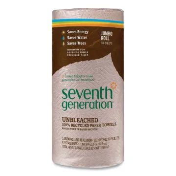 Natural Unbleached 100% Recycled Paper Kitchen Towel Rolls, 11 x 9, 120 Sheets/Roll