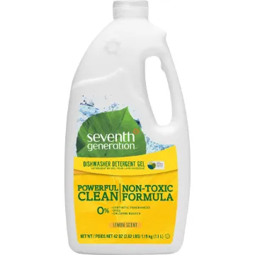 Natural Automatic Dishwasher Gel, Lemon, 42 oz Bottle, 6/Carton