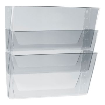 Wall File, Legal 16 x 14, Three Pocket, Clear