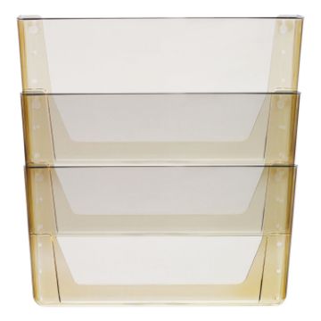 Wall File, Letter, 13 x 14, Three Pocket, Smoke