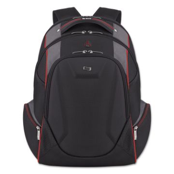 Launch Laptop Backpack, 17.3", 12 1/2 x 8 x 19 1/2, Black/Gray/Red