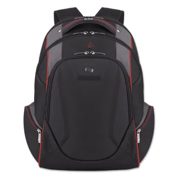 Launch Laptop Backpack, 17.3", 12 1/2 x 8 x 19 1/2, Black/Gray/Red