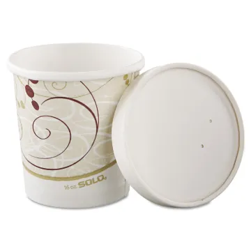 Flexstyle Double Poly Paper Container/Lid Combo, 16 oz, Symphony, 25 Combos/Sleeve, 10 Sleeves/Carto