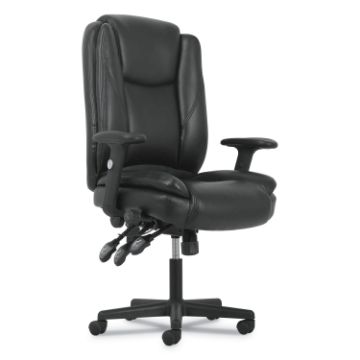 High-Back Executive Chair, Supports up to 225 lbs., Black Seat/Black Back, Black Base