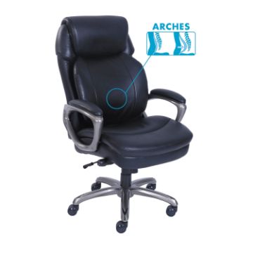 Cosset High-Back Executive Chair, Supports up to 275 lbs., Black Seat/Black Back, Slate Base