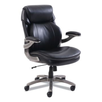 Cosset Mid-Back Executive Chair, Supports up to 275 lbs., Black Seat/Black Back, Slate Base