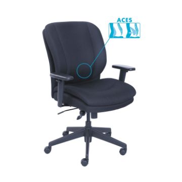 Cosset Ergonomic Task Chair, Supports up to 275 lbs., Gray Seat/Gray Back, Black Base