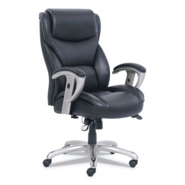 Emerson Big and Tall Task Chair, Supports up to 400 lbs., Black Seat/Black Back, Silver Base