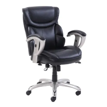 Emerson Task Chair, Supports up to 300 lbs., Black Seat/Black Back, Silver Base