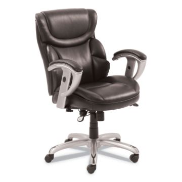 Emerson Task Chair, Supports up to 300 lbs., Brown Seat/Brown Back, Silver Base