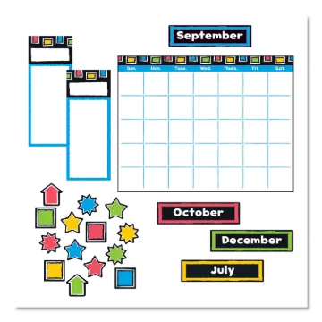Bold Strokes Wipe-Off Calendar Bulletin Board Set, Assorted, 18" x 26.5