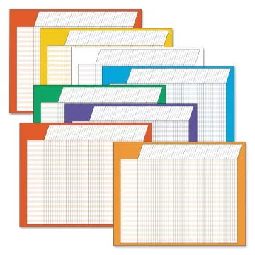 Horizontal Incentive Chart Pack, 28w x 22h, Assorted Colors, 8/Pack