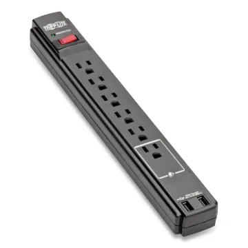 Protect It! Surge Protector, 6 Outlets, 6 ft Cord, 990 Joules, Black