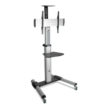 Mobile Floor Stand for 32" to 70" Flat Panel Monitors, Tilt Range: -12 deg to +5 deg, 32.6" x 27.6"