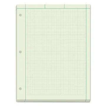 Engineering Computation Pads, 5 sq/in Quadrille Rule, 8.5 x 11, Green Tint, 200 Sheets