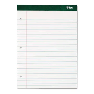 Double Docket Ruled Pads, Wide/Legal Rule, 8.5 x 11.75, White, 100 Sheets