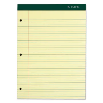 Double Docket Ruled Pads with Extra Sturdy Back, Medium/College Rule, 100 Canary-Yellow 8.5 x 11.75