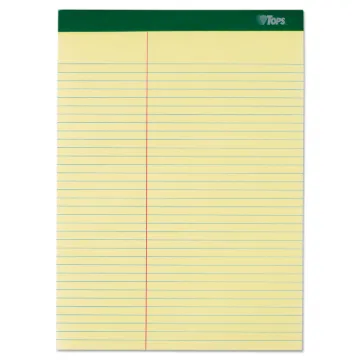 Double Docket Ruled Pads, Pitman Rule, 8.5 x 11.75, Canary, 100 Sheets, 6/Pack