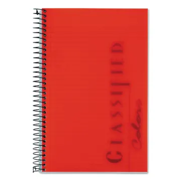 Color Notebooks, 1 Subject, Narrow Rule, Ruby Red Cover, 8.5 x 5.5, 100 Sheets
