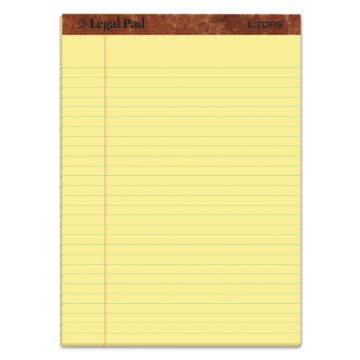 The Legal Pad" Perforated Pads, Wide/Legal Rule, 8.5 x 11, Canary, 50 Sheets, 3/Pack