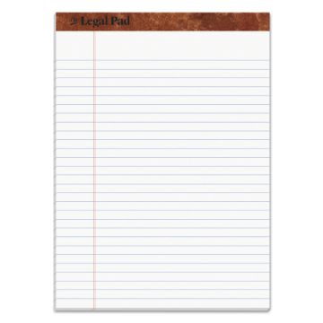 The Legal Pad" Perforated Pads, Wide/Legal Rule, 8.5 x 11.75, White, 50 Sheets