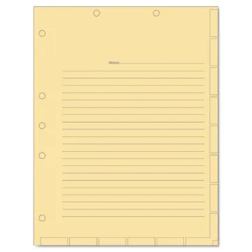 Medical Chart Index Divider Sheets, 11 x 8.5, Manila, 400/Box