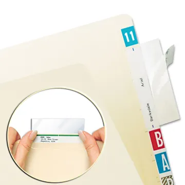 Self-Adhesive Label/File Folder Protector, Top Tab, 3 1/2 x 2, Clear, 500/Box