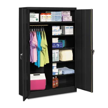 Jumbo Combination Steel Storage Cabinet, 48w x 24d x 78h, Black