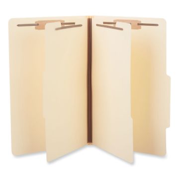 Six-Section Classification Folders, 2 Dividers, Legal Size, Manila, 15/Box