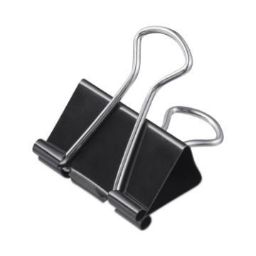 Binder Clips in Dispenser Tub, Mini, Black/Silver, 60/Pack