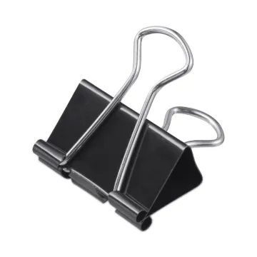 Binder Clips in Dispenser Tub, Mini, Black/Silver, 60/Pack