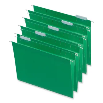 Deluxe Bright Color Hanging File Folders, Letter Size, 1/5-Cut Tab, Bright Green, 25/Box