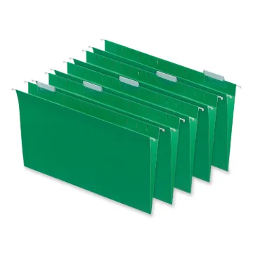 Deluxe Bright Color Hanging File Folders, Legal Size, 1/5-Cut Tab, Bright Green, 25/Box
