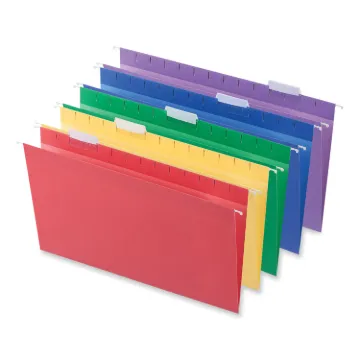 Deluxe Bright Color Hanging File Folders, Legal Size, 1/5-Cut Tab, Assorted, 25/Box