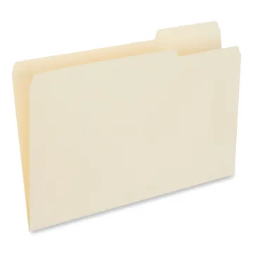 Top Tab Manila File Folders, 1/3-Cut Tabs, Right Position, Legal Size, 11 pt. Manila, 100/Box