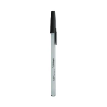 Stick Ballpoint Pen Value Pack, Medium 1mm, Black Ink, Gray Barrel, 60/Pack
