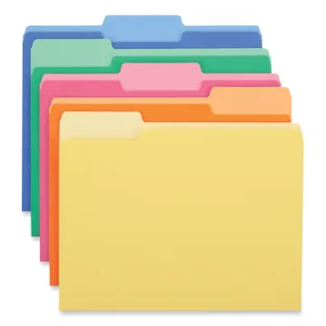 Deluxe Heavyweight File Folders, 1/3-Cut Tabs, Letter Size, Assorted, 50/Box
