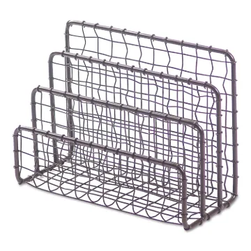 Vintage Wire Mesh File and Letter Sorter, 3 Sections, DL to Legal Size Files, 6.63" x 2.88" x 5.13",