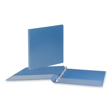 Deluxe Round Ring View Binder, 3 Rings, 1.5" Capacity, 11 x 8.5, Light Blue