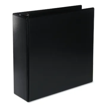 Deluxe Round Ring View Binder, 3 Rings, 3" Capacity, 11 x 8.5, Black