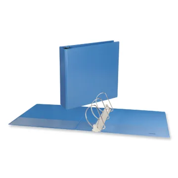 Deluxe Round Ring View Binder, 3 Rings, 3" Capacity, 11 x 8.5, Light Blue