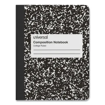Composition Book, Medium/College Rule, Black Marble Cover, 9.75 x 7.5, 100 Sheets