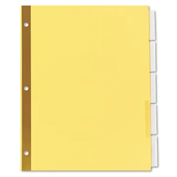 Deluxe Extended Insertable Tab Indexes, 5-Tab, 11 x 8.5, Buff, 6 Sets