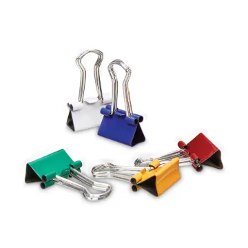 Binder Clips in Dispenser Tub, Mini, Assorted Colors, 60/Pack