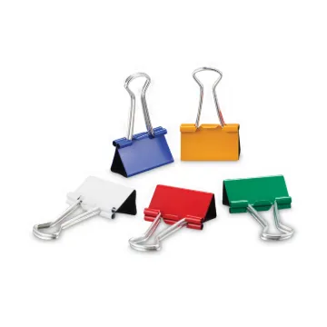 Binder Clips in Dispenser Tub, Medium, Assorted Colors, 24/Pack