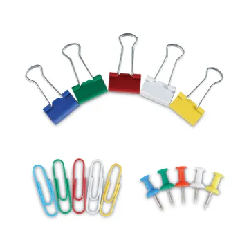 Combo Clip Pack, 380 Paper Clips, 280 Push Pins and 46 Binder Clips