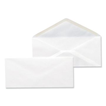 Business Envelope, #10, Monarch Flap, Gummed Closure, 4.13 x 9.5, White, 500/Box
