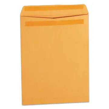 Self-Stick Open-End Catalog Envelope, #12 1/2, Square Flap, Self-Adhesive Closure, 9.5 x 12.5, Brown