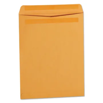 Self-Stick Open-End Catalog Envelope, #13 1/2, Square Flap, Self-Adhesive Closure, 10 x 13, Brown Kr