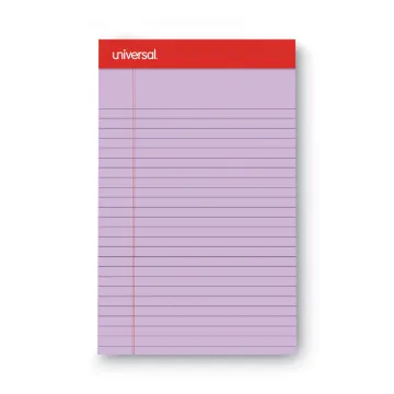 Colored Perforated Writing Pads, Narrow Rule, 5 x 8, Orchid, 50 Sheets, Dozen